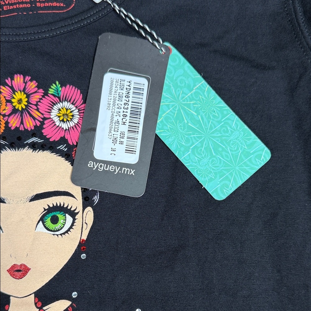 Freda Floral Graphic Black Tee - Picture 9 of 12